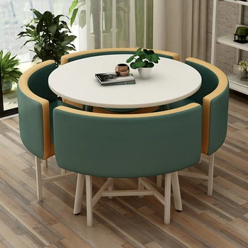 Preprost mizico Sedež Lounge Bar Pogajanja Tabela Čaj Miza Jedilna Miza Komplet Miza Stol Kombinacija Doma Pohištvo TT