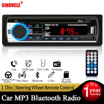 Avto Radio 1 Din Stereo Digitalni Predvajalnik Bluetooth, MP3 Predvajalnik, FM Radio Stereo Audio (Stereo zvok Glasbe Z USB V Dash AUX Vhod