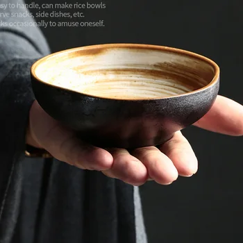 Japonski slog lončenina riž skledo komercialne keramični rezanec bowl za eno osebo preprost eno majhno skledo ustvarjalne skledo, žlico se