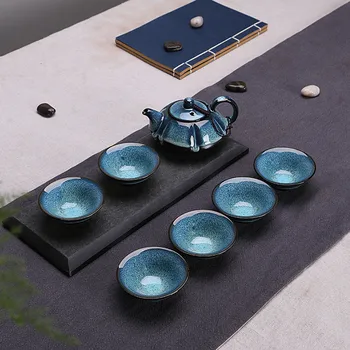 Keramični Prenosni Vrhunsko Peč Spremembe Čajnik s Filter Ustvarjalne grelnik vode Čaj Skodelico Porcelana Kitajski Kung Fu Drinkware Čaj, Set