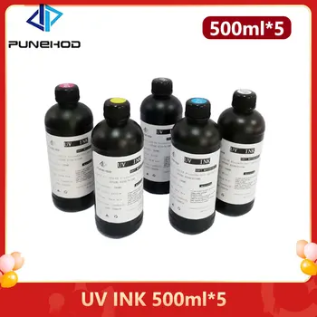 500 ml*5 UV RefillInk Za Uv Tiskalnik Ploščad Tiskarski Stroj Za Epson 1390 L1800 Dx5 Xp600 Tx800