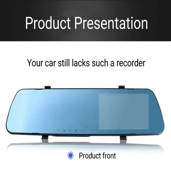 10 Inch Avto nameščena Rearview Mirror Vožnje Snemalnik z Visoko ločljivostjo night Vision 1080p Spredaj in Zadaj Dvojni objektiv obratno sliko